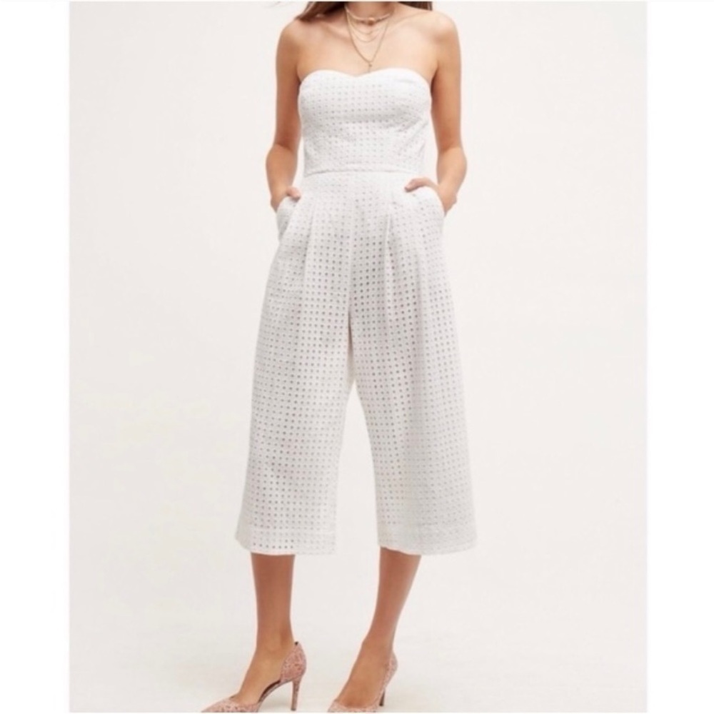 Cory Lynn Calter White Eyelet Jumpsuit Size 6